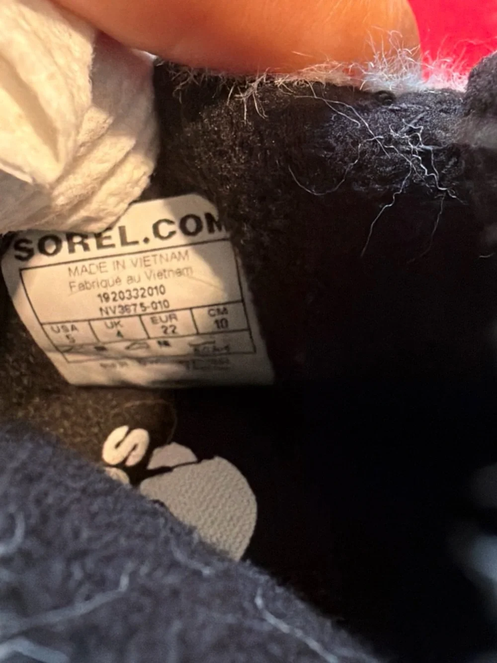 Sorel Black Kids Snow Boots with White Faux Fur Cuff